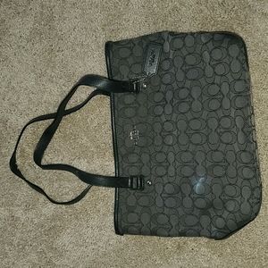 Coach black and grey tote pocketbook